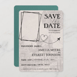 Turquoise Cancun Passport Save The Date