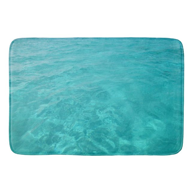 Turquoise Caribbean Sea Bath Mat (Front)