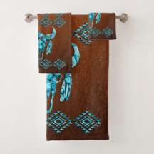 Turquoise Carved Buffalo Skull Graphic