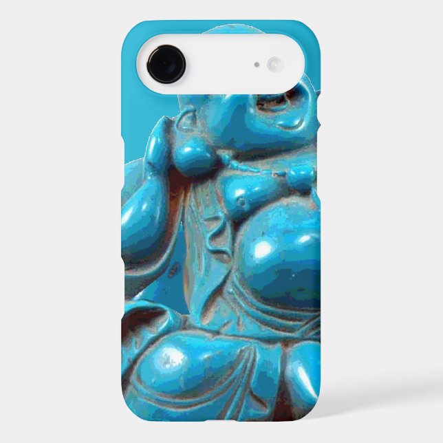 Turquoise Carved Happy Buddha Statue iPhone 6 case (Back)