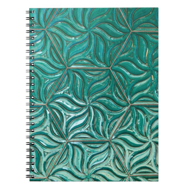Turquoise ceramic tile wall textureabstract,archit notebook (Front)