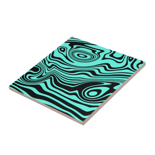 Turquoise Ceramic Tile Waves - Choose Colours (Side)
