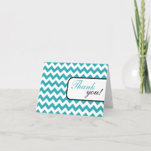 Turquoise Chevron Thank You Card