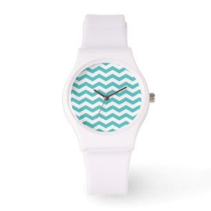Turquoise chevron zig zag nautical zigzag pattern watch