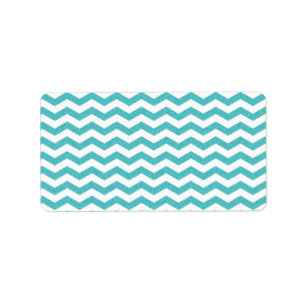Turquoise chevron zig zag textured zigzag pattern label