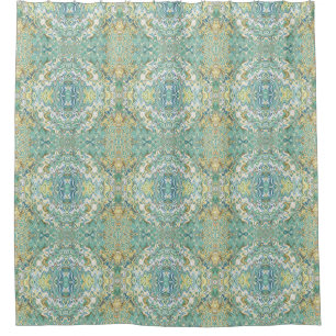 Turquoise Chic Unique Pattern Shower Curtain