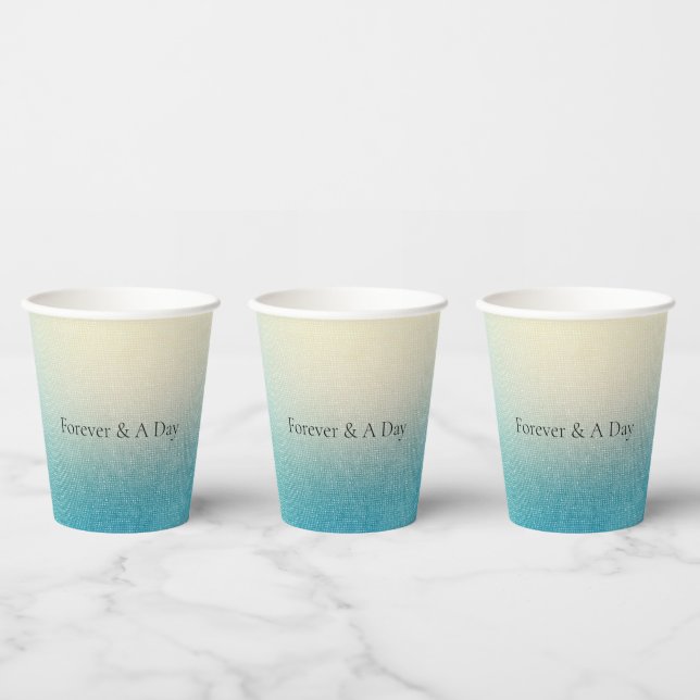 Turquoise Chic White Aqua Blue Paper Cups (Multi)