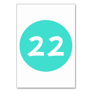 Turquoise Circle Table Number