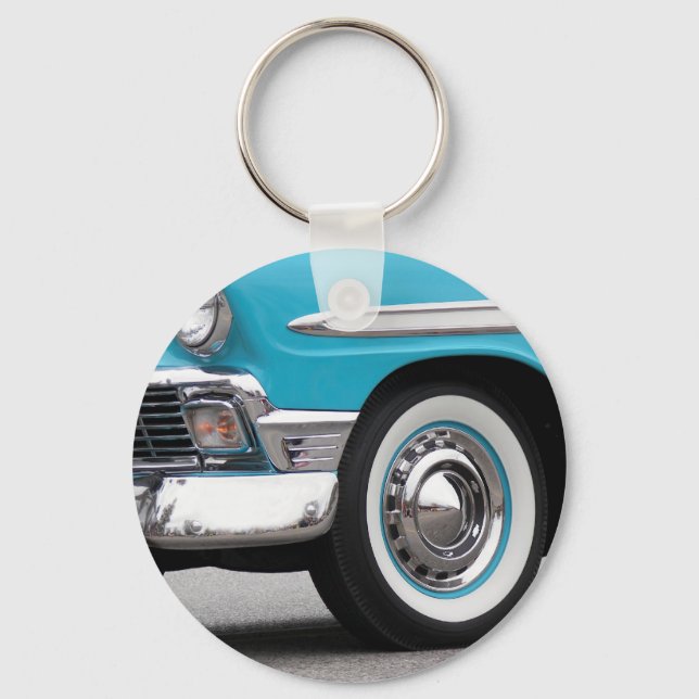 Turquoise Classic Car Key Ring (Front)