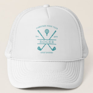 Turquoise Classic Golf Club Name Trucker Hat
