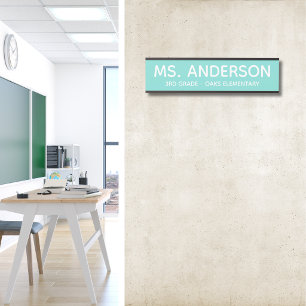 Turquoise Classroom Door Sign