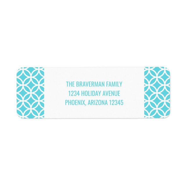 Turquoise Classy Diamond Holiday Address Labels (Front)