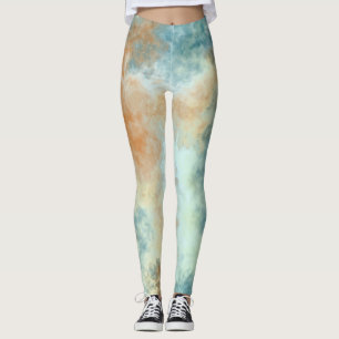 Turquoise Cloud art Leggings