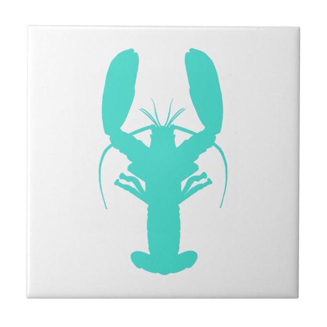Turquoise Coastal Lobster Tile (Front)