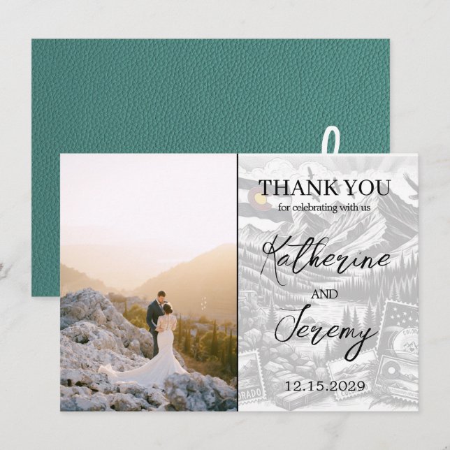 Turquoise Colorado Passport Thank You Card (Front/Back)