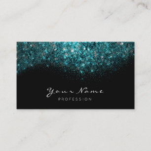 Turquoise Confetti Makeup Artist Lashes Extension Business Card