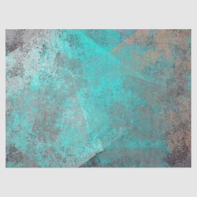 Turquoise Copper Petina Decoupage Baclgrround Tissue Paper (Front)