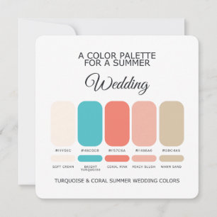 Turquoise Coral Summer Wedding Palette 2026 Card