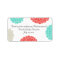 Turquoise & Coral Zinnia Flower Address Label