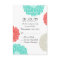 Turquoise Coral Zinnia Flower Wedding RSVP