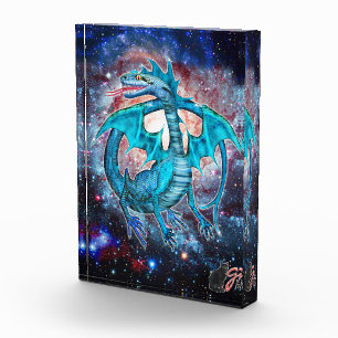Turquoise Cosmic Dragon Acrylic Block
