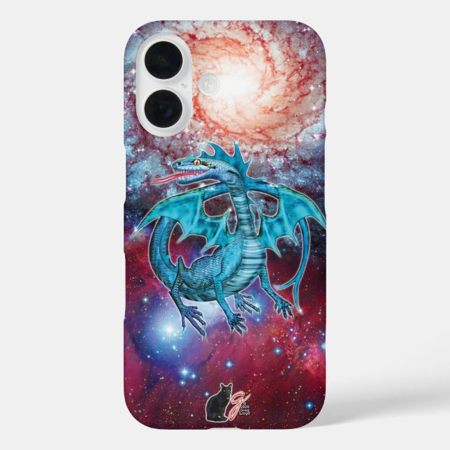 Turquoise Cosmic Dragon Case-Mate iPhone Case (Back)