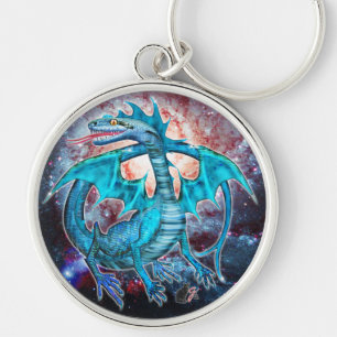 Turquoise Cosmic Dragon  Key Ring