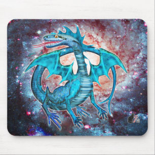 Turquoise Cosmic Dragon Mouse Mat