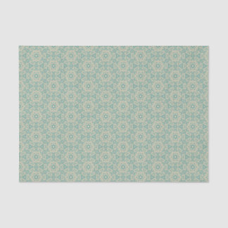Turquoise Cream Lace Bloom Modern Prairie Filigree Tissue Paper
