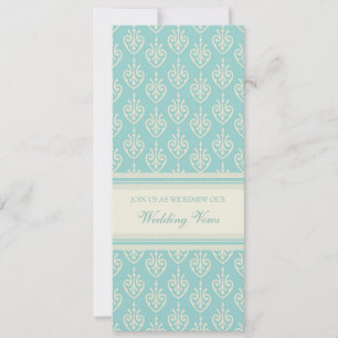 Turquoise Cream Wedding Vow Renewal Invitations