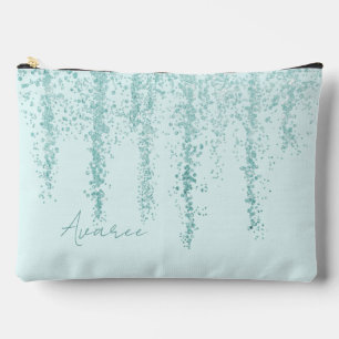 Turquoise Crystal Splash  Personalised Accessory Pouch