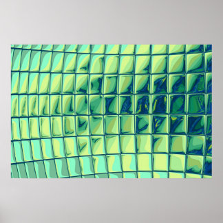 turquoise cubes poster