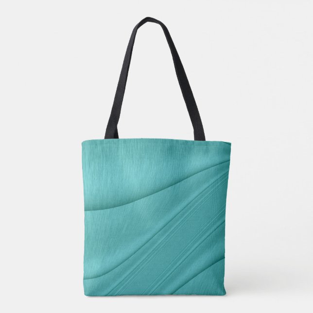 Turquoise Curvature Tote Bag (Back)