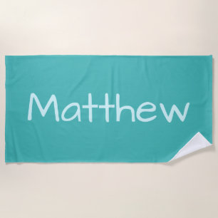Turquoise Custom Name beach towel