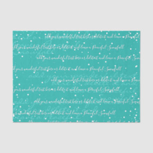 Turquoise   Custom Script Text Elegant Christmas Tissue Paper