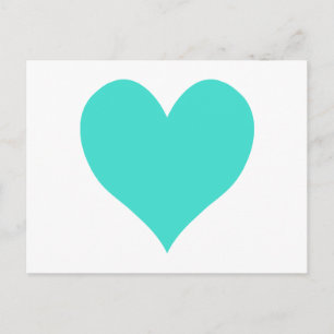 Turquoise Cute Heart Postcard