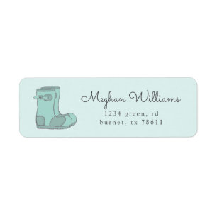turquoise cute rain boots return address
