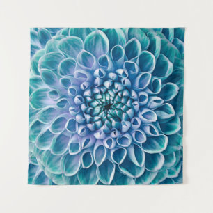 Turquoise Dahlia Flower Macro Background Tapestry