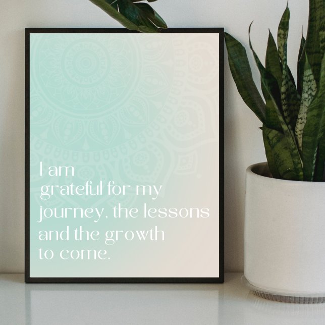 Turquoise Daily Gratitude Affirmation Poster (Creator Uploaded)