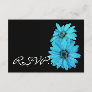 Turquoise Daisies RSVP Wedding Response Card V2