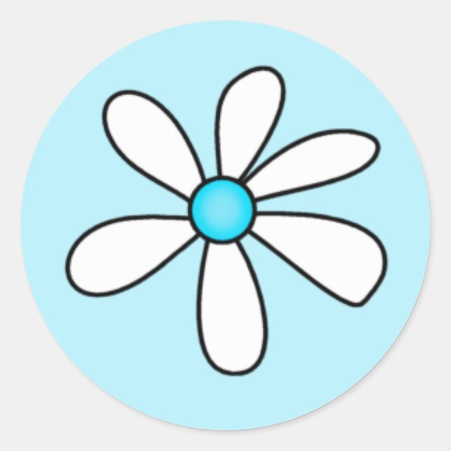 Turquoise Daisy Sticker (Front)