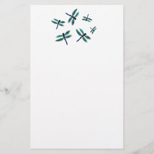 Turquoise Dancing Dragonfly Stationery