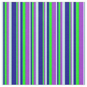 Turquoise, Dark Blue, Lime & Dark Orchid Coloured Fabric