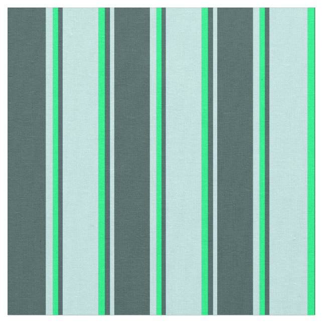 Turquoise, Dark Slate Grey, and Green Pattern Fabric (Close Up)