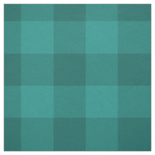 turquoise dark teal chequered plaid fabric