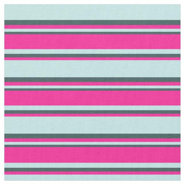 Turquoise, Deep Pink & Dark Slate Grey Coloured Fabric (Close Up)