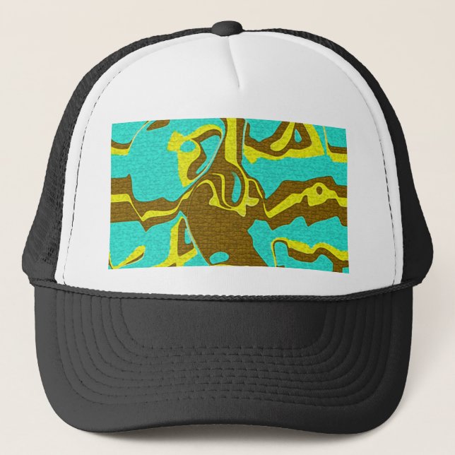 Turquoise Design Trucker Hat (Front)