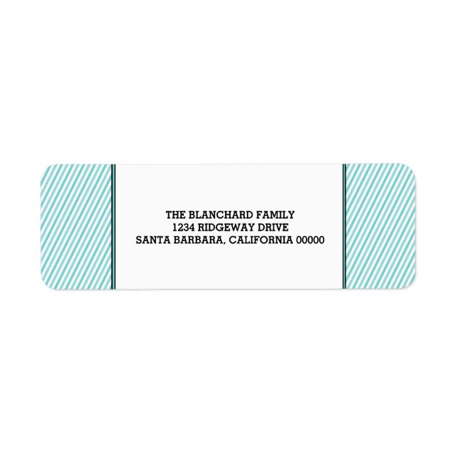 Turquoise Diagonal Festive Stripes Holiday (Front)