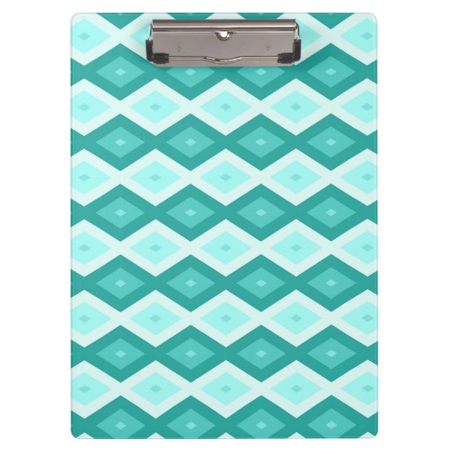 Turquoise diamond pattern clipboard (Front)