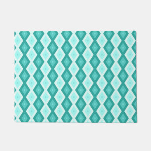 Turquoise diamond pattern doormat